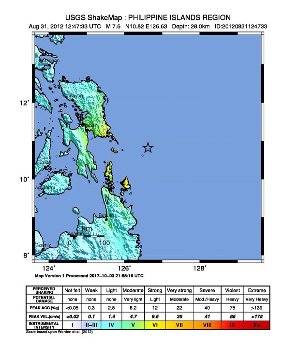ShakeMap Intensity Thumbnail